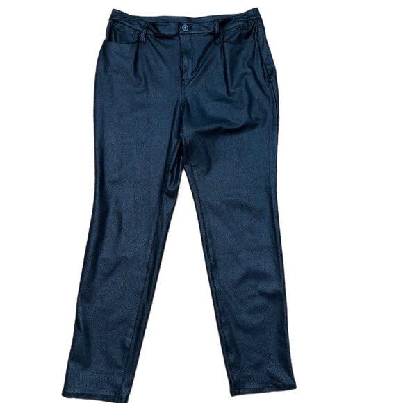 Chico’s Black Shimmer Pants Size 1.5 (M-10) NWT Button/zip With Pockets - Picture 1 of 4
